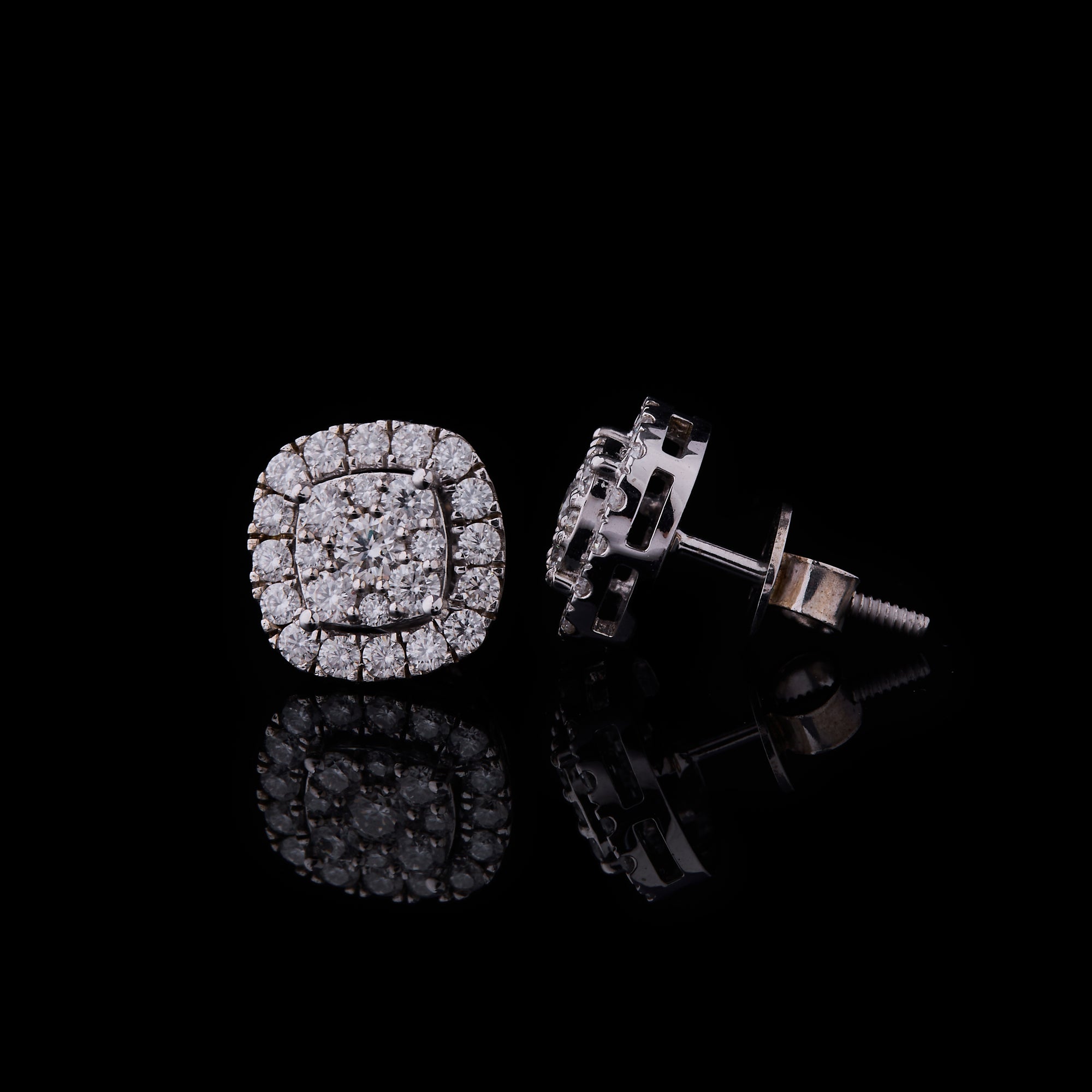 12MM Square Hoop Studs