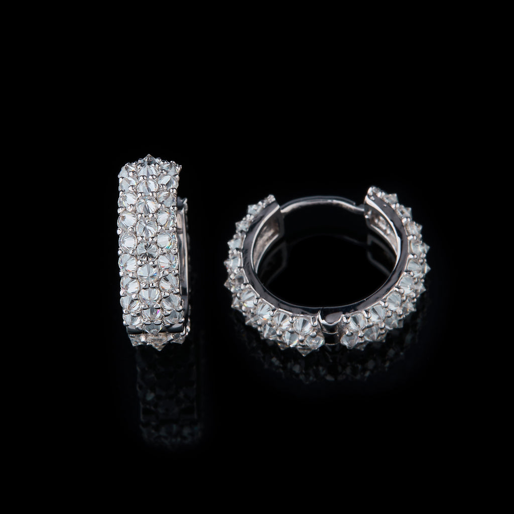 Reverse Moissanite Hoops