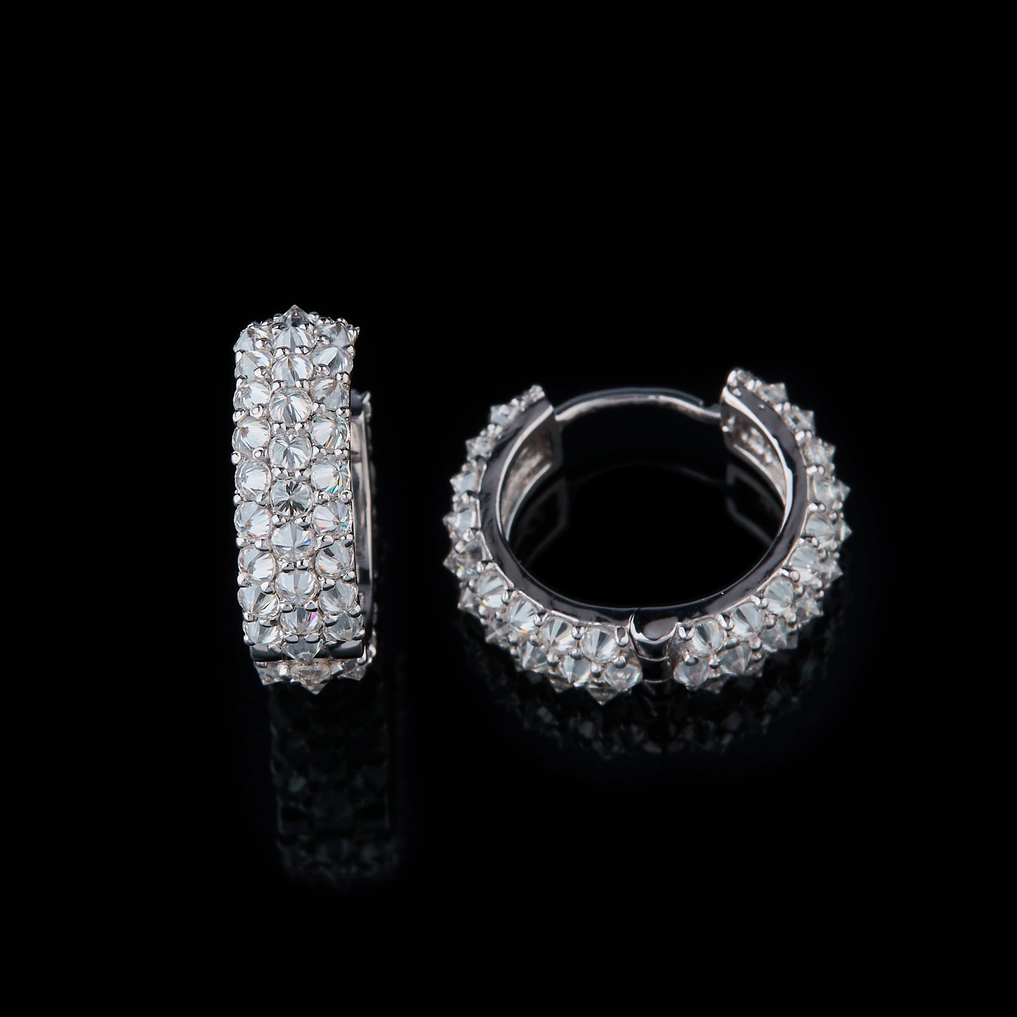Reverse Moissanite Hoops