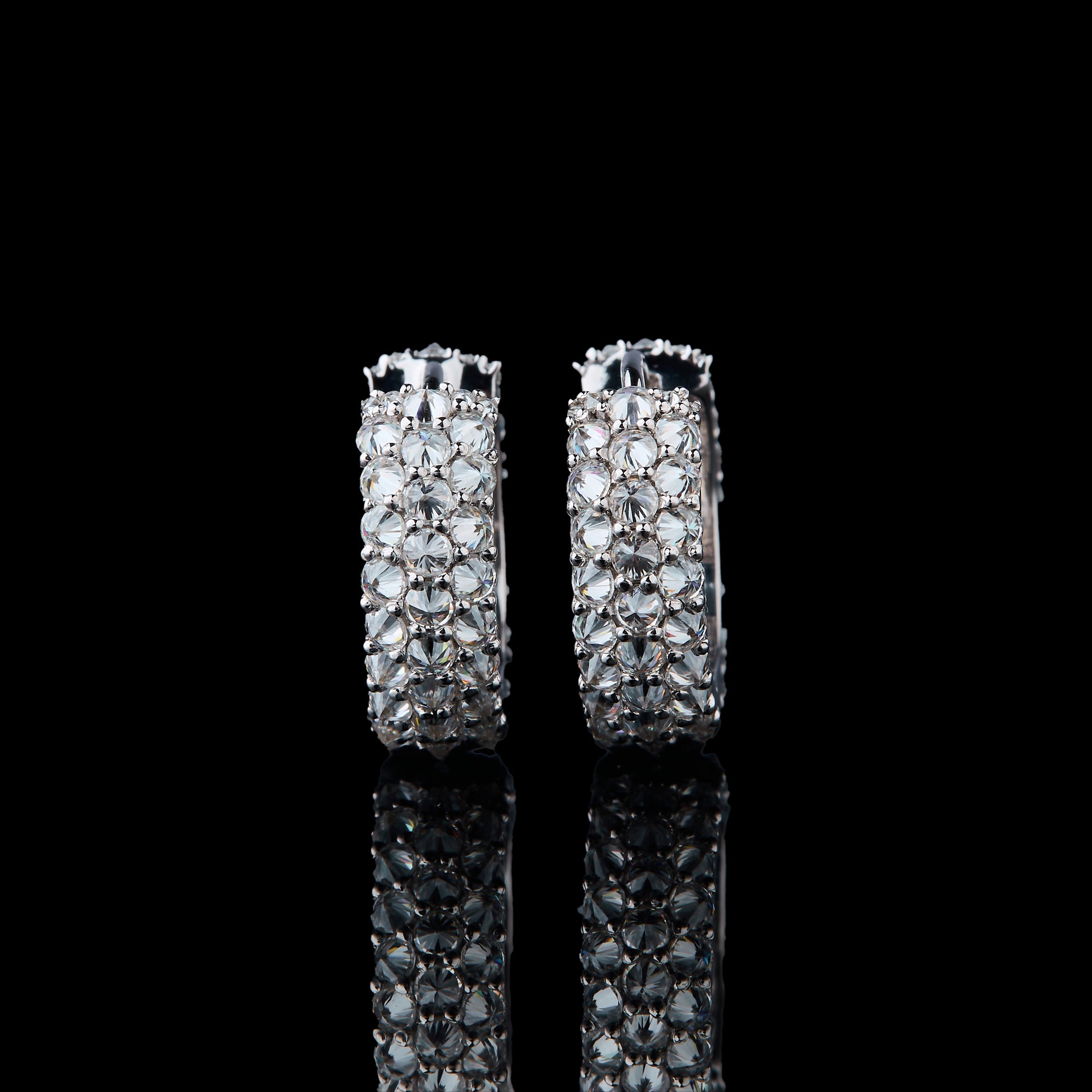 Reverse Moissanite Hoops