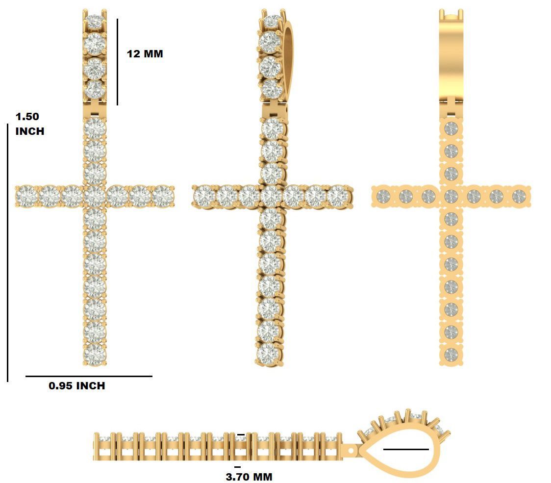 Solitaire Cross Pendant