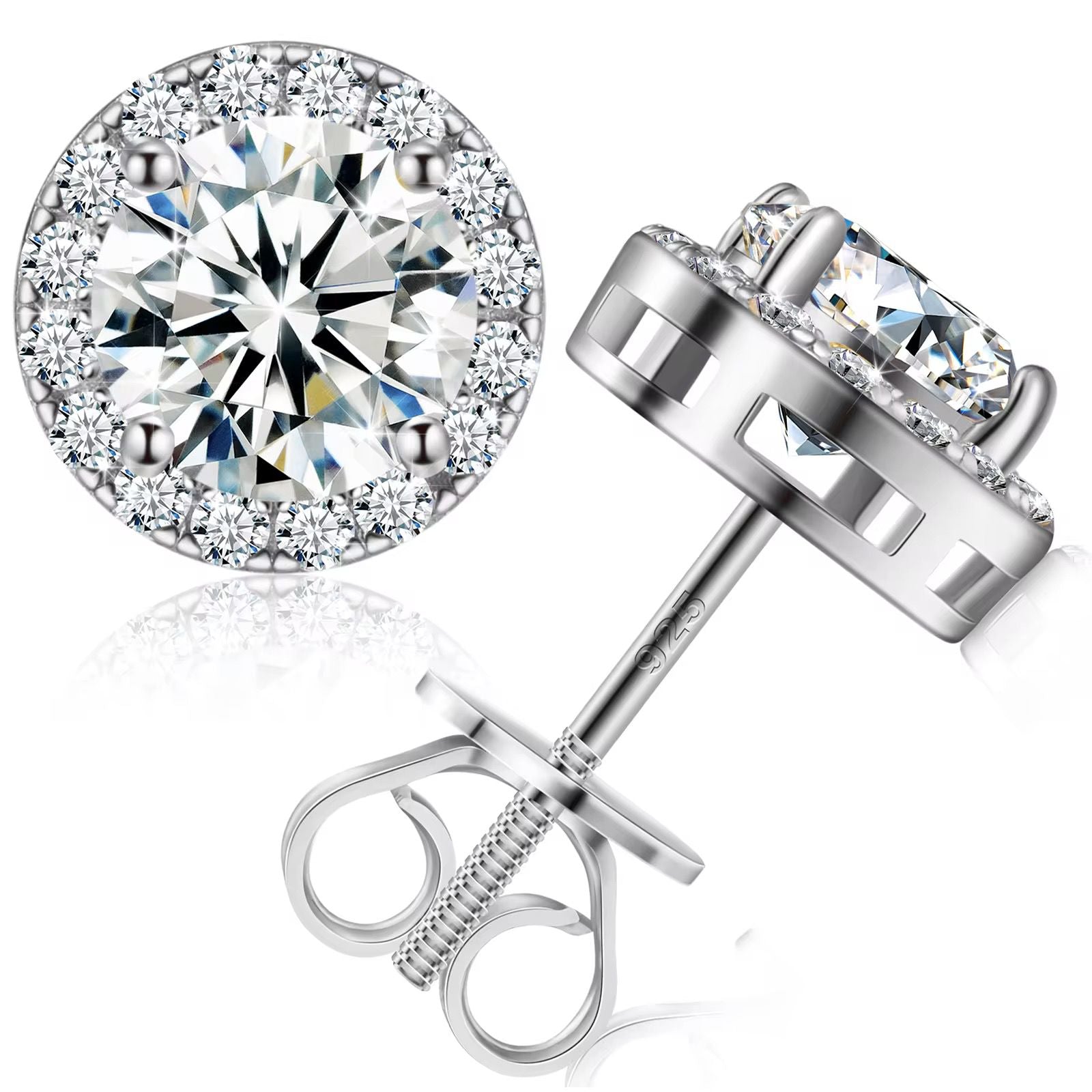 10MM White Flame Stud