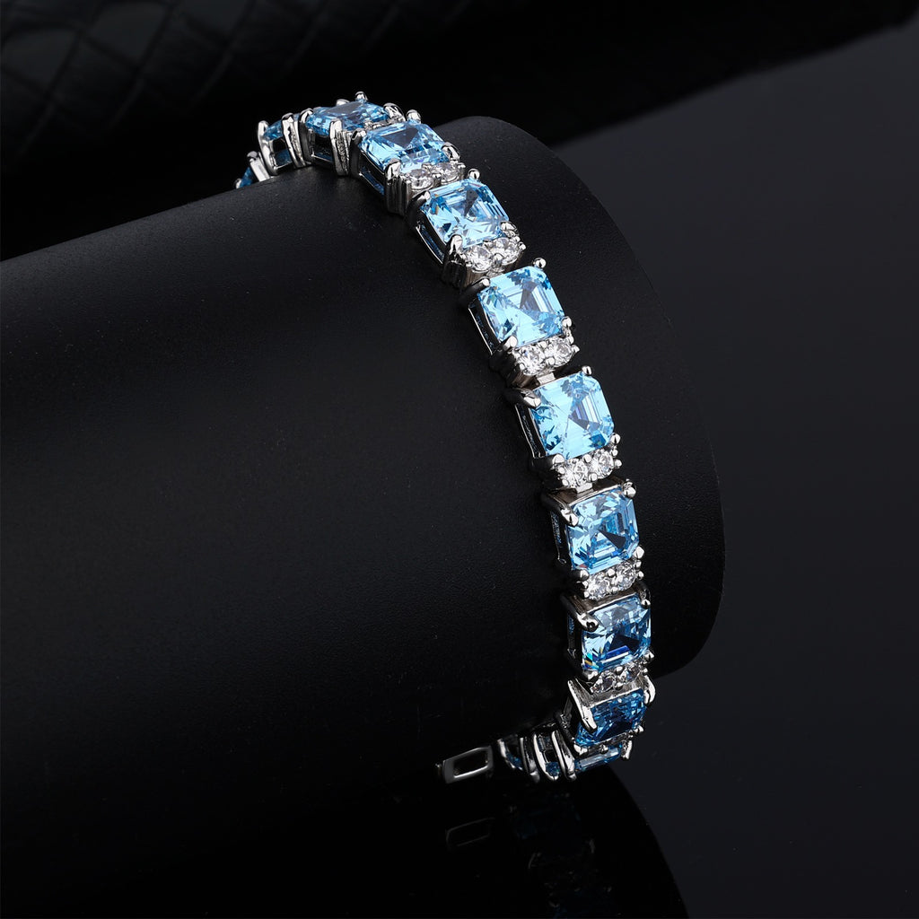 Aqua Marine Blue Tennis Bracelet