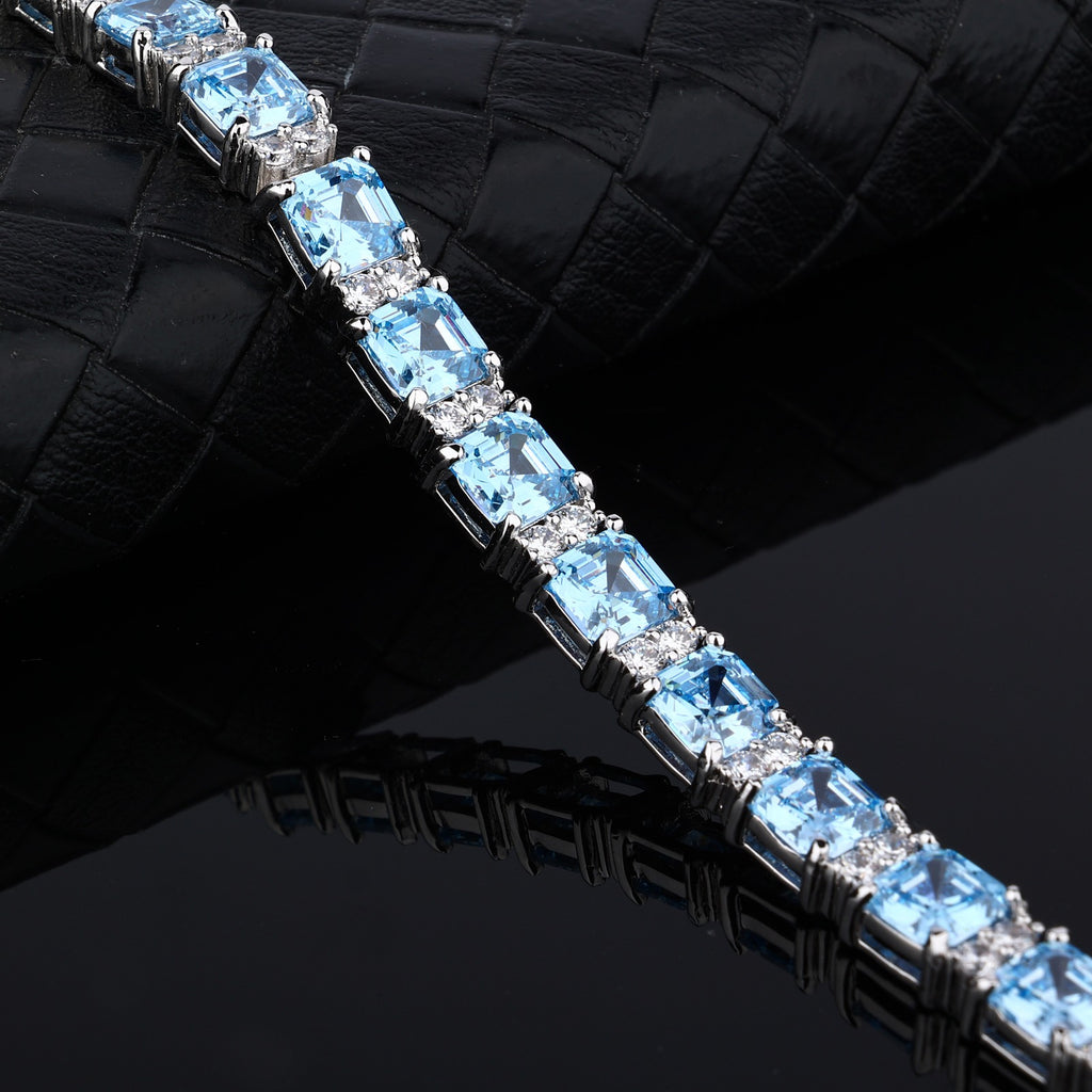 Aqua Marine Blue Tennis Bracelet