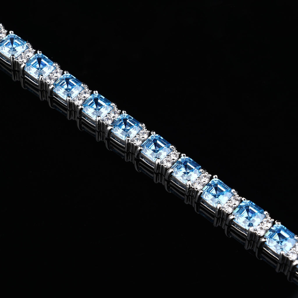 Aqua Marine Blue Tennis Bracelet