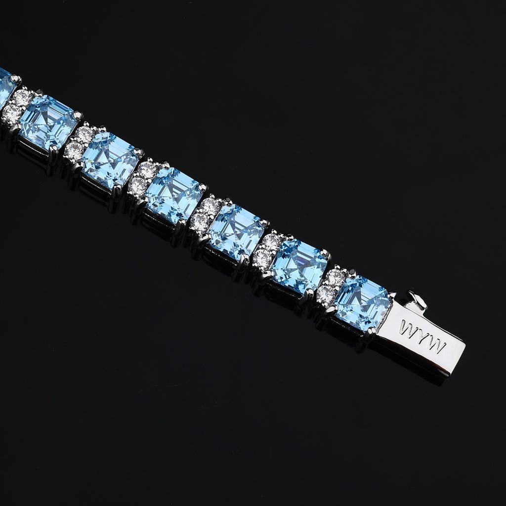 Aqua Marine Blue Tennis Bracelet