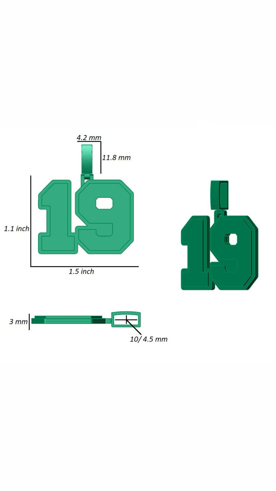 2 Digit Custom Pendant