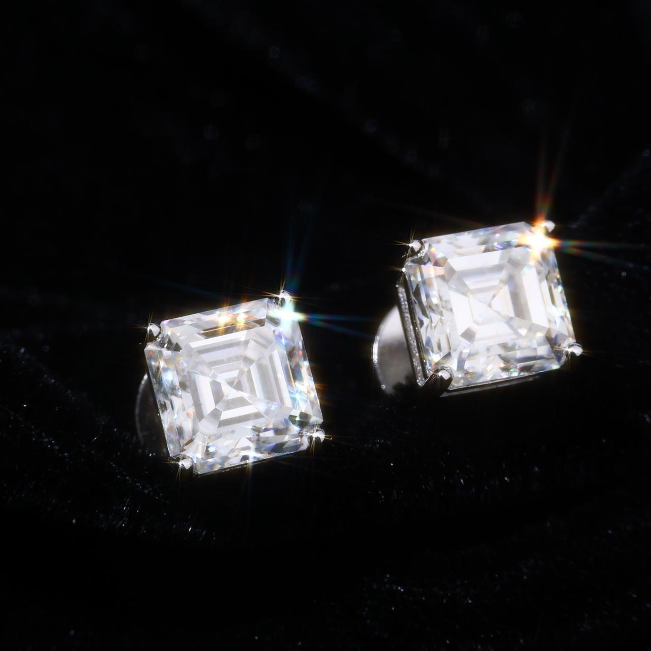 Asscher Cut Studs