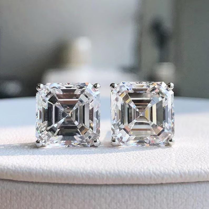 Asscher Cut Studs